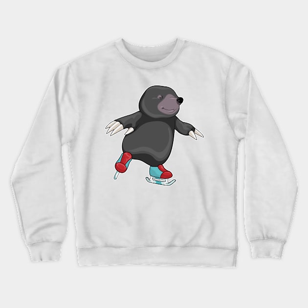 Mole Ice skating Ice skates Winter sports Crewneck Sweatshirt by Markus Schnabel